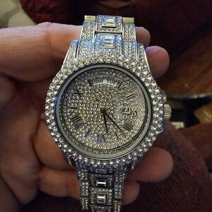 Men's Arabic Fully Ice out Sport Iced Cz VVS Quality Watch Stainless Steel Band
